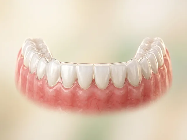 Straight teeth with a clear retainer