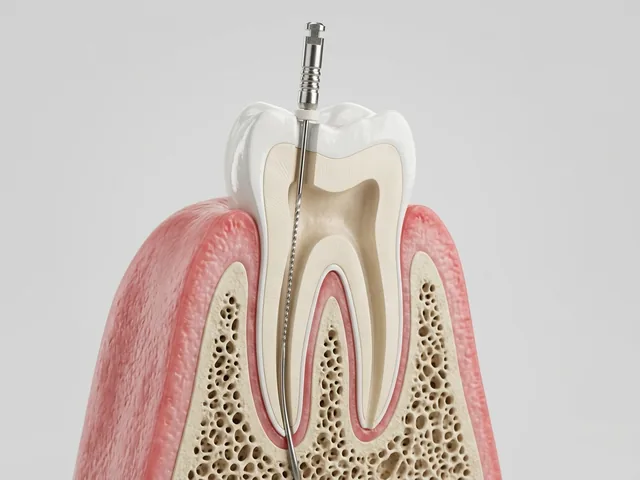A fine file cleaning and shaping the root canal