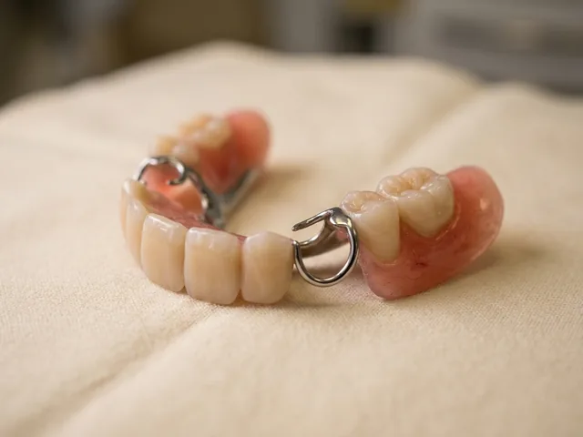 Partial denture with clasps