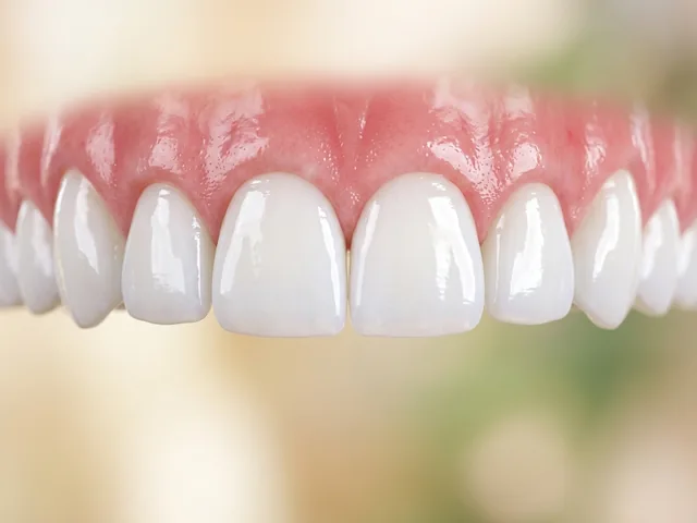 A bright white smile immediately after whitening