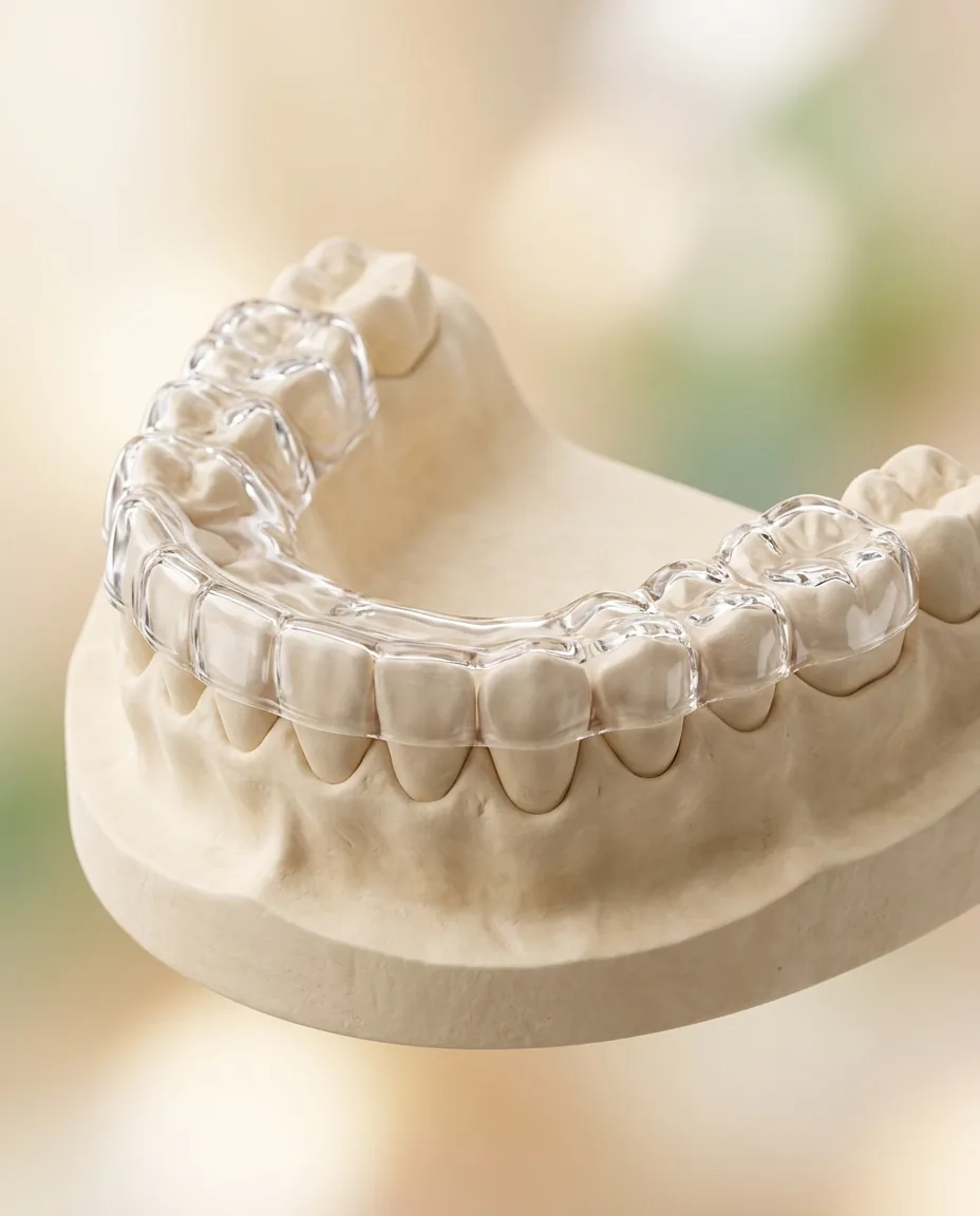 Guarda nocturna dental transparente hecha a la medida